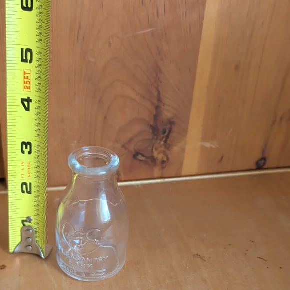 Clear Small Glass Milk Bottle - Picture 2 of 3